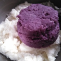 3. Add the well-drained purple yam